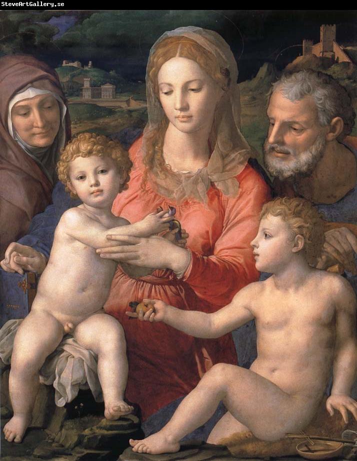 Agnolo Bronzino Holy Family with St  Anne and the infant